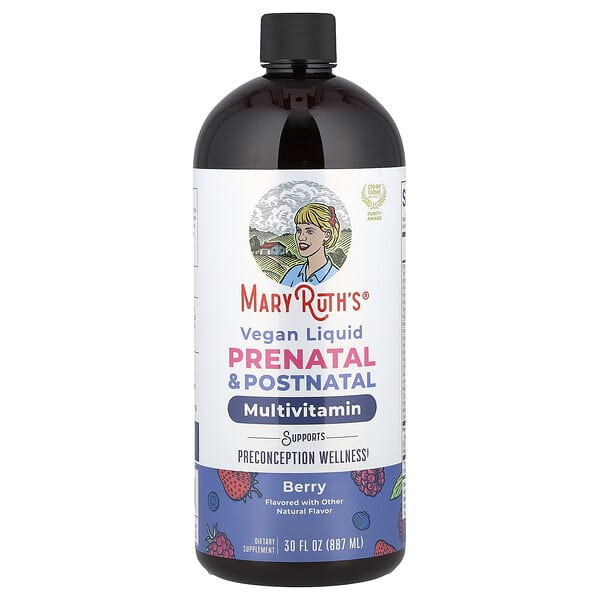 MaryRuth's, жидкий мультивитаминный комплекс для беременных и кормящих, веганский, ягодный, 30 жидких унций (887 мл)