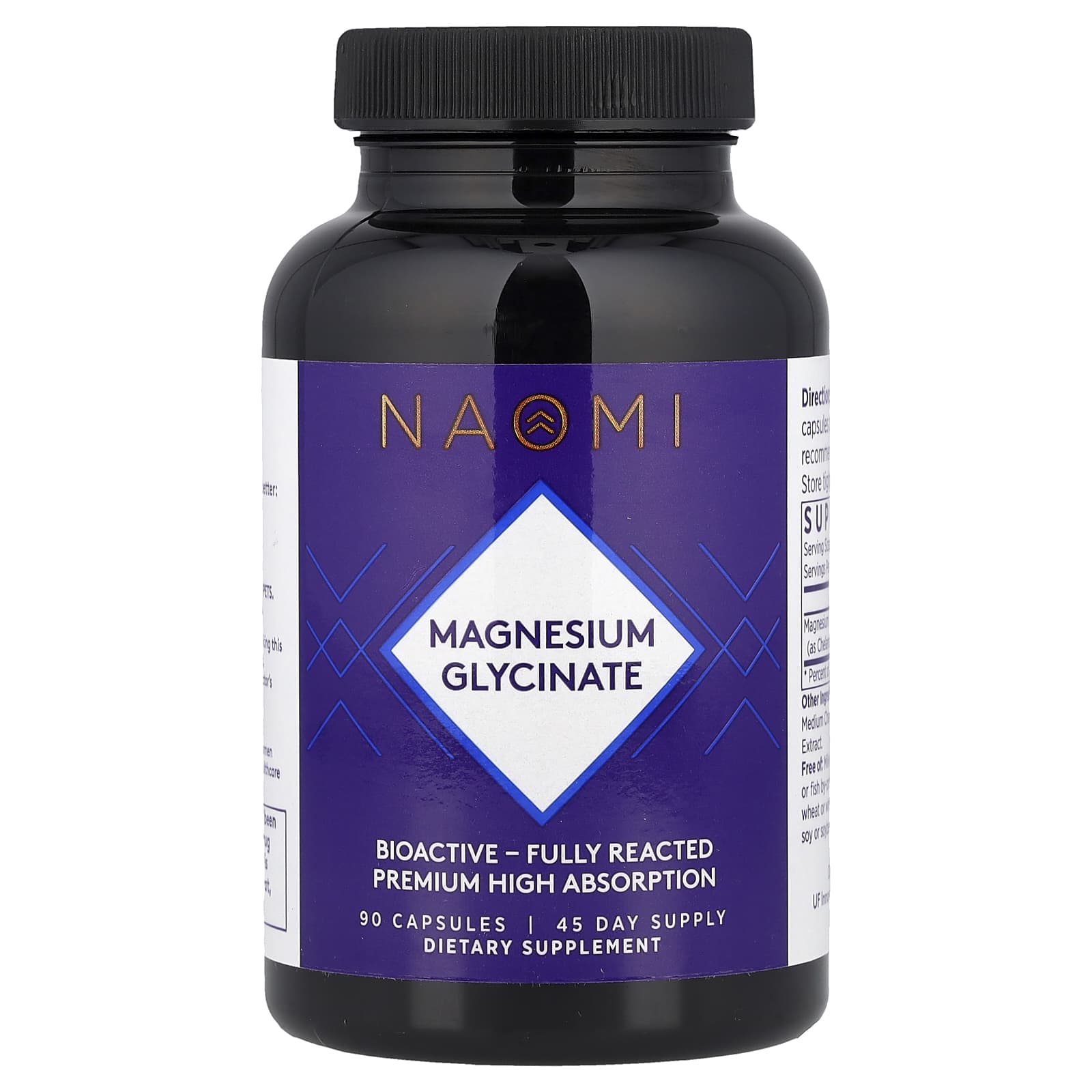 Magnesium Glycinate, 90 Capsules (100 mg per Capsule)