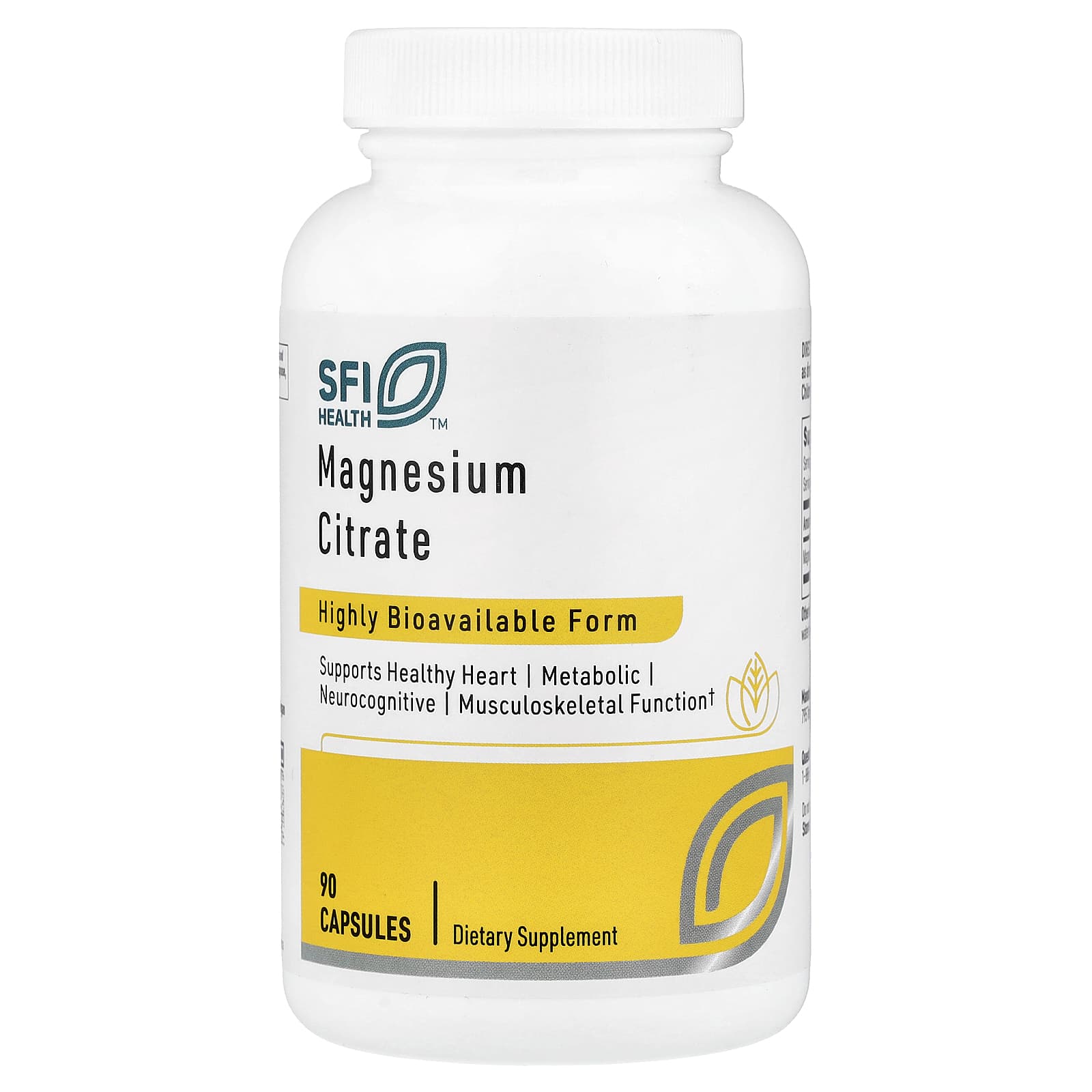 Magnesium Citrate, 90 Capsules (150 mg per Capsule)
