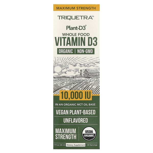 Plant-D3® цельнопищевой витамин D3, без вкуса, 1 жидкая унция (30 мл)