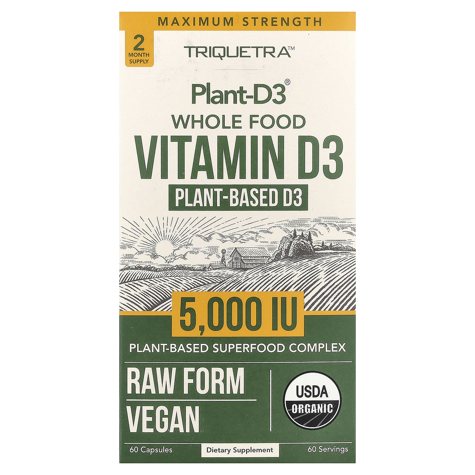 Plant-D3® Витамин D3 из цельных продуктов, 60 капсул