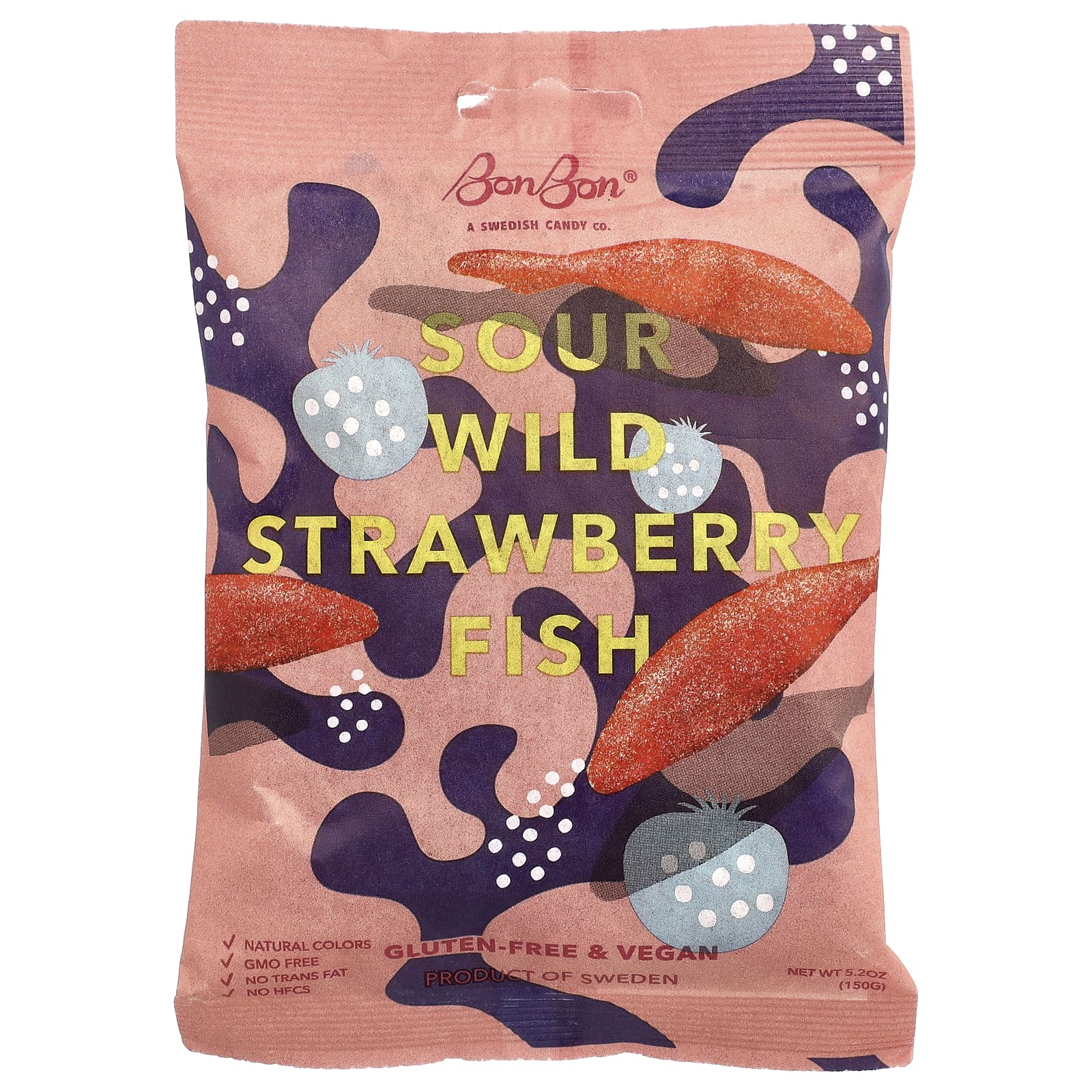 Sour Wild Strawberry Fish, 5.2 oz (150 g)