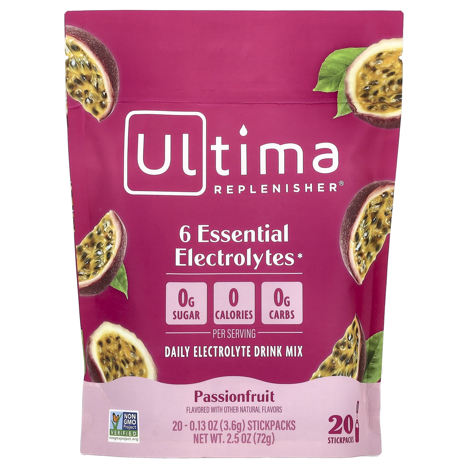 6 Essential Electrolytes, Daily Electrolyte Drink Mix, Passionfruit, 20 Stickpacks, 0.13 oz (3.6 g) Each