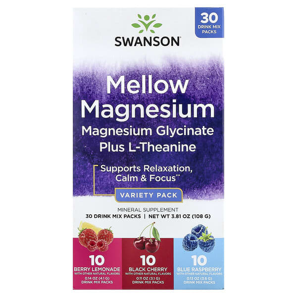 Mellow Magnesium, смесь для напитков, ассорти, 30 стик-пакетов