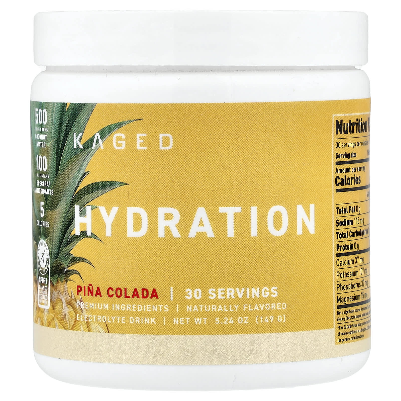 Hydration, Pina Colada, 5.24 oz (149 g)