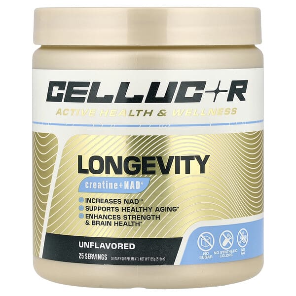 Longevity, Creatine + NAD+, Unflavored, 5.5 oz (155 g)