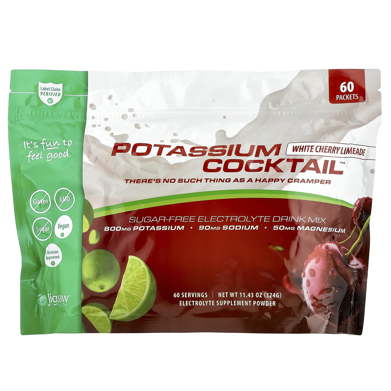 Potassium Cocktail™, White Cherry Limeade, 60 Packets, 5.4 g Each
