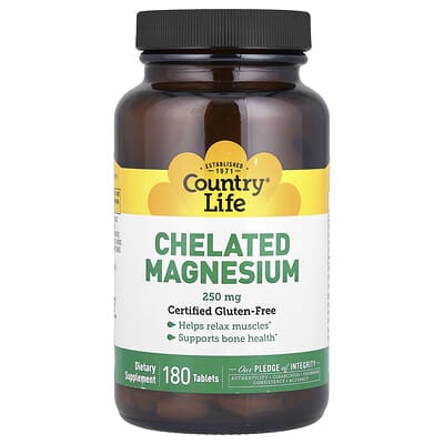 Chelated Magnesium, 250 mg, 180 Tablets