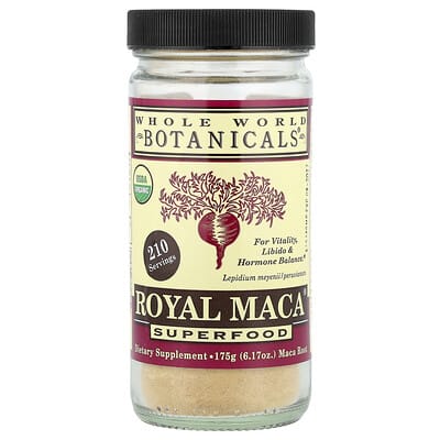 Whole World Botanicals Royal Maca®, суперфуд, 6.17 oz (175 g)