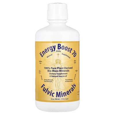 Morningstar Minerals Energy Boost 70, фульвовые минералы, 32 oz (946 ml)