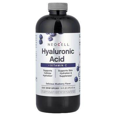 Liquid Hyaluronic Acid + Vitamin C, Delicious Blueberry, 16 fl oz (473 ml)
