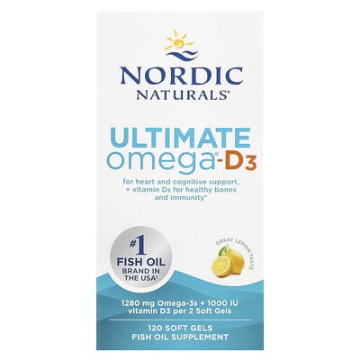 Ultimate Omega®-D3, Lemon, 120 Soft Gels