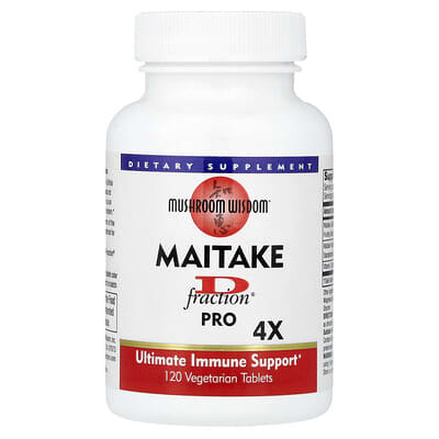 Maitake D-Fraction®, Pro 4X, 120 вегетарианских таблеток