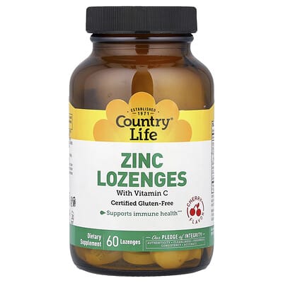 Zinc Lozenges with Vitamin C, Cherry, 60 Lozenges