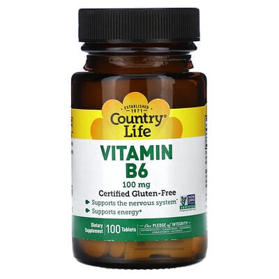 Vitamin B6, 100 mg, 100 Tablets