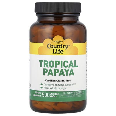 Tropical Papaya, 500 Chewable Wafers