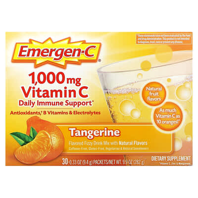 Витамин C, Tangerine, 1,000 mg, 30 пакетиков, 0.33 oz (9.4 g) каждый