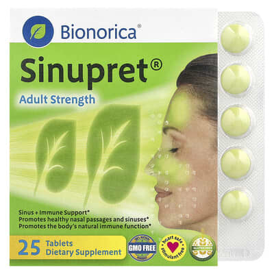 Sinupret®, Sinus + Immune Support, Adult Strength, 25 Tablets