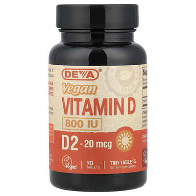 Vegan Vitamin D2, 20 mcg (800 IU), 90 Tablets