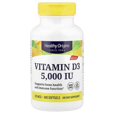 Vitamin D3, 125 mcg (5,000 IU), 360 Softgels