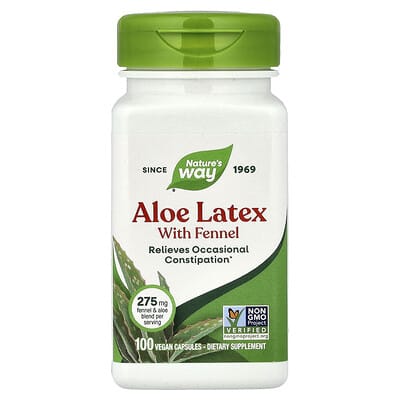 Aloe Latex with Fennel, 100 Vegan Capsules