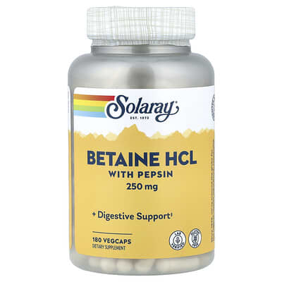 Betaine HCL with Pepsin, 180 VegCaps