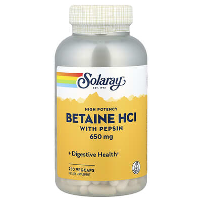 High Potency Betaine HCl with Pepsin, 250 VegCaps