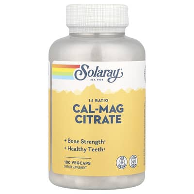 Cal-Mag Citrate, 1:1 Ratio, 180 VegCaps