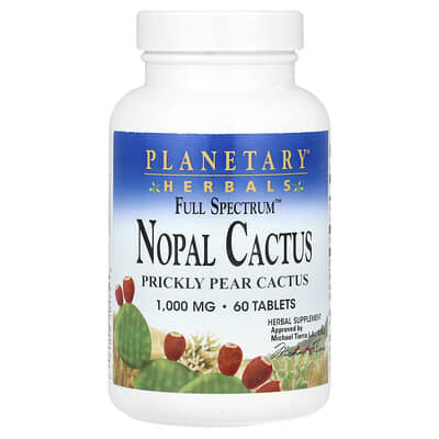 Planetary Herbals Full Spectrum™ Nopal Cactus, 60 таблеток
