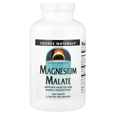 Magnesium Malate, 360 Tablets (1,250 mg per Tablet)