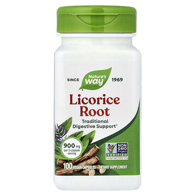 Licorice Root, 100 Vegan Capsules (450 mg per Capsule)