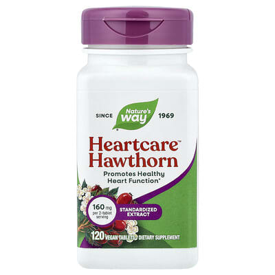 HeartCare™ Hawthorn, 120 веганских таблеток (80 mg per Tablet)