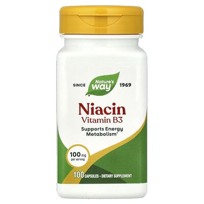 Niacin, Vitamin B3, 100 mg, 100 Capsules