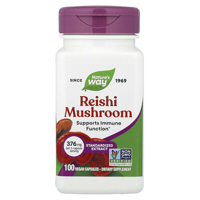 Reishi Mushroom, 100 Vegan Capsules (188 mg per Capsule)