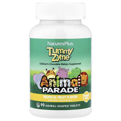 Animal Parade®, Tummy Zyme®, Tropical Fruit, 90 Animal-Shaped Tablets