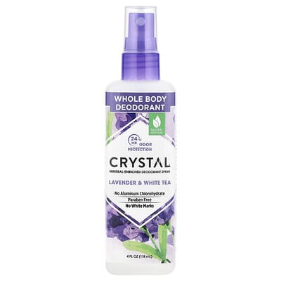 Mineral-Enriched Deodorant Spray, Lavender & White Tea, 4 fl oz (118 ml)