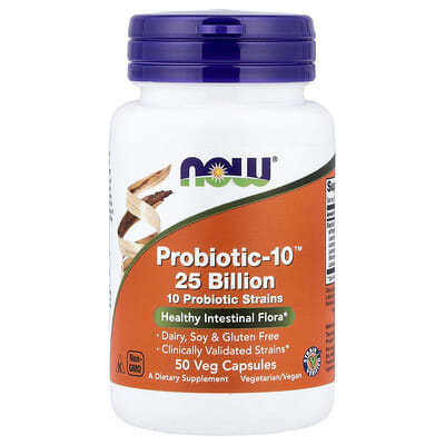 Probiotic-10™ 25 Billion, 50 вегетарианских капсул