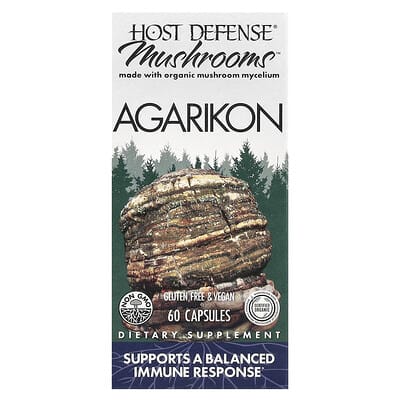 Host Defense Mushrooms™, Agarikon, 60 капсул (500 mg на капсулу)
