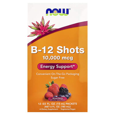 B-12 Shots, Mixed Berry, 12 Packets, 0.5 fl oz (15 ml) Each