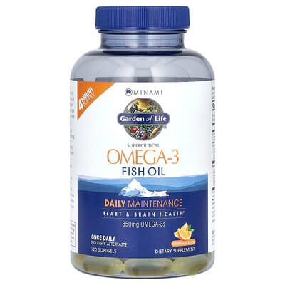 Supercritical Omega-3 Fish Oil, Orange, 850 mg, 120 Softgels