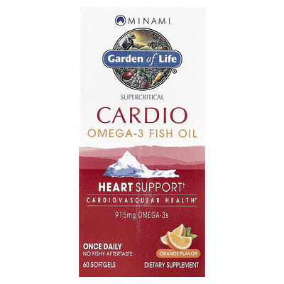 Supercritical Cardio, Omega-3 Fish Oil, Orange , 915 mg , 60 Softgels