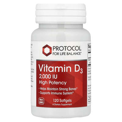 Vitamin D3, 50 mcg (2,000 IU), 120 Softgels