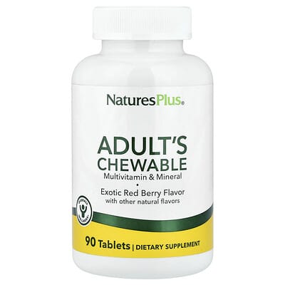 Adult's Chewable Multivitamin & Mineral, Exotic Red Berry, 90 Tablets