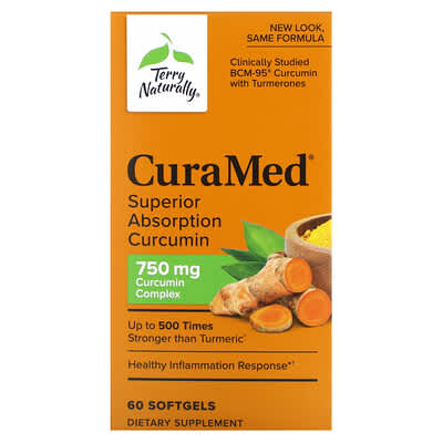 CuraMed®, Superior Absorption Curcumin, 750 mg, 60 Softgels