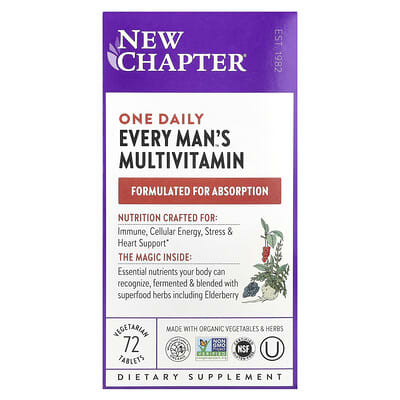 One Daily Every Man's мультивитамины, 72 вегетарианские таблетки