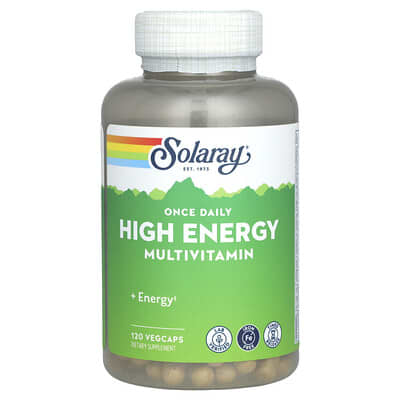 Once Daily, High Energy Multivitamin, Iron Free, 120 VegCaps