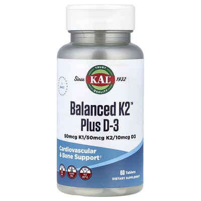 KAL Balanced K2™ Plus D-3, 60 таблеток