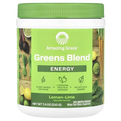 Greens Blend, Energy, Lemon Lime, 7.4 oz (210 g)