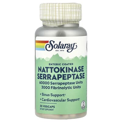 Nattokinase Serrapeptase, Enteric Coated, 30 VegCaps