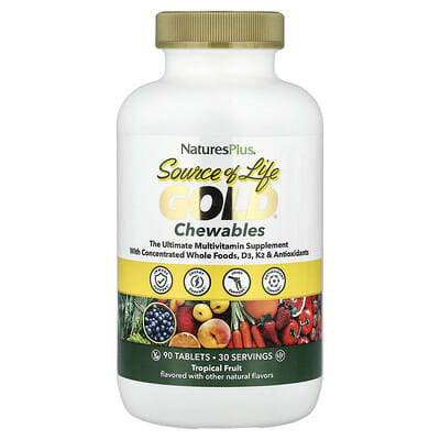 Source of Life Gold® Chewables, Tropical Fruit , 90 Tablets